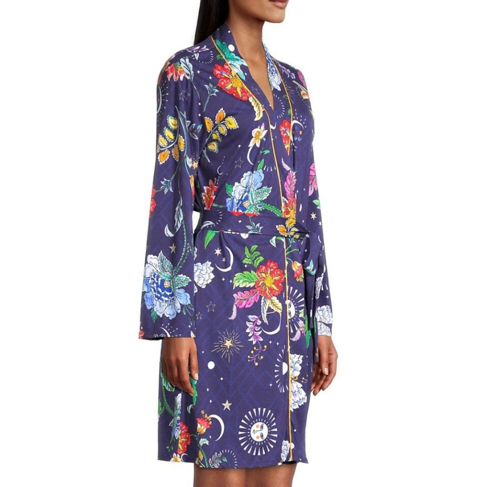 Johnny Was Pajamas Lounge Aurora Borealis Sleepwear Robe Orbit Purple XL NEW - Picture 4 of 8